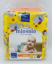 Reusable Nappy Eco All In One Bambino Mio MioSolo Elephant Yellow 1 Size Dry