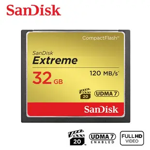 SanDisk Extreme CF 120M 32GB 記憶卡 專業攝影師和錄影師 高速記憶卡