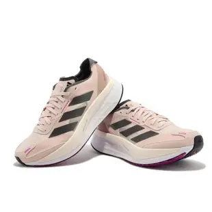 adidas 慢跑鞋 Adizero Boston 11 W 女鞋 粉紅 灰 厚底 路跑 運動鞋 愛迪達 GV9076