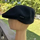 KANGOL Wool 504 Cap Men L Black Flat Classic Newsboy Cabbie Hat 0258BC NWT New