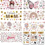 Boho Mama UV DTF Cup Wraps - 8 Sheets for 16 Oz Butterfly Sunflower Affirmation
