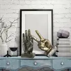 Kawaii Gesture Resin Figurine Creative Antique Gesture Statue Living Room