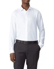 [Van Heusen] Tailored 1 Collar Plain Dobby Shirt in White