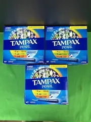 3 PK Tampax Pearl Triple Pack Tampons Regular - Super - Super Plus 47 Ct EACH