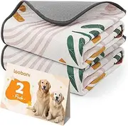 LOOBANI Washable Pee Pads for Dogs: 2-Pack Super Absorbent Reusable Puppy Pads, 100% Waterproof and Non-Slip Whelping Pads for Potty Training, Playpens, Crates, Floors, Beds, and Couches, 31x36 in