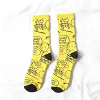 在飛比找ETMall東森購物網優惠-黃色毛巾底中高筒純棉運動襪子