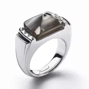 Baccarat Sterling Silver, Gray Crystal Statement Ring 2808017