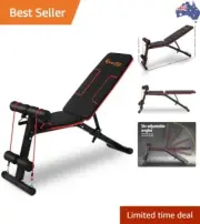 Weight Bench Multi Station Press Barbell Home Gym FID Chair Flat Incline Decl...
