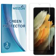 [3 Pack] Samsung Galaxy S21 Ultra 5G Premium Clear Edge-to-Edge Full Coverage Screen Protector Film by MEZON – Fingerprint Sensor Compatible (S21 Ultra, Clear)