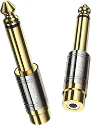 MOSWAG 1/4 to RCA, RCA to 1/4 Adapter RCAA Female to 6.35mm 1/4 inch Male Mono TS Interconnect Audio Adapter Conversion Plug Adaptor Gold Plated-2 Pack