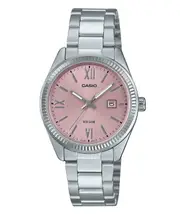 Casio Analog Stainless Steel Pink Dial Quartz LTP-1302DD-4A2V 50M Ladies Watch