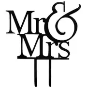 Mr and Mrs Wedding Cake Topper Black Party Decorations Supplies