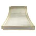 New Curve Stainless Steel Custom Range Vent Hood kitchen Canopy with Brass Bands