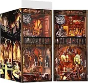 TOYQI Book Nook Kit, Book Nook Kits for Adults, DIY 3D Wooden Puzzle Booknook Dollhouse, Miniature Bookend Bookshelf Insert Model Building (The Ancient Bar)