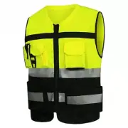 Hi-Vis Safety Vest Reflective Jacket Security Waistcoat With Zipper Pocket new