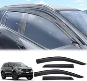 SUERAUTO4X4 Weathershields Window Visors for Ford Everest 2015-2022 UA UAII, Weather Shields Sun Rain Guards Wind Deflector Visors Car Accessories, Injection Black 4PCS