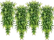 4 Pack Artificial Plants Indoor and Outdoor, False Shrub, UV Artificial Plants, Plastic Plants,Pseudo Plant (TYPE F), Small, CL000003