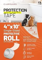 CLAWGUARD Protection Tape - Durable Single-Sided Shield Protection Barrier Against Cat, Dog, Bird, Rabbit Scratching and Clawing Furniture, Couch, Window Sill, Car Door, Glass and More!