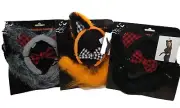 Animal 3 piece Plush costume Headband Ears Tail Bow Tie New Wolf Cat Fox