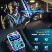 Car Bluetooth 5.3 FM Transmitter Dual USB QC3.0 PD Type C Car Charger Handsfree