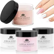Kalolary Acrylic Powder Set 4 Colors Acrylic Nail Powder Nude Pink White Clear Acrylic Powder for Acrylic Nail Extension Nail Carving, Long-Lasting, No Nail Lamp Needed, Large Capacity 4.23oz*4