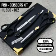 Barber Salon Hairdressing Shaving Kit With Scissors, Straight Razor, Free Case