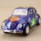 1967 Volkswagen Classical Beetle Blue Peace Flowers Decal 1:32 13cm Die-Cast OLP