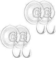 ZXUY Shower Suction Hooks Heavy Duty Vacuum Suction Hanger,Removable and Reusable Wall Hangers for Bathroom Waterproof Powerful Vacuum Hooks (Clear 4Pcs)