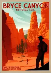 Bryce Canyon National Park Utah ]Navajo Loop Trail Retro Ranger postcard