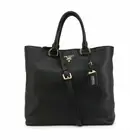 Prada Black Vitello Phenix Leather Shopping Tote Bag NEW