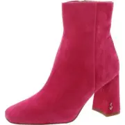 Sam Edelman Womens Codie Pink Suede Square Toe Booties 5 Medium (B,M) BHFO 5401