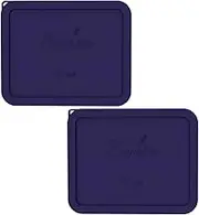 Sophico 11 Cup Rectangle Silicone Storage Cover Lids Replacement for Pyrex 7212-PC Glass Bowls, Container not Included (NAVY BLUE- 2PACK)