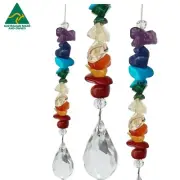 Chakra crystal suncatcher, small car mirror gemstone rainbow suncatchers gift