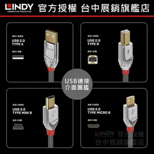 LINDY TYPE-C to MICRO充電線 傳輸線 USB2.0 TYPE-C公 TO MICRO-B公 1-2M