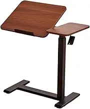 VOWHGHMV Adjustable Overbed Bedside Table - 90° Standing Desk Portable Rolling Computer Cart Movable Desk for Laptop Bed Sofa Side Table Hospital Home Use,A,60X40CM