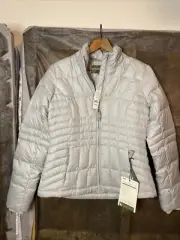 NWT Eddie Bauer High Pass Down Jacket, Grey, XS, 550 Fill goose Down, Stormrepel