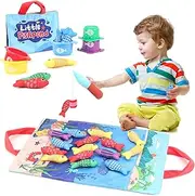 Montessori Toys for 1 Year Old, Cloth Fishing Game, Boy Girls Toys Gifts, Baby Toys 6 to 12-18 Months, Baby Stacking Cups