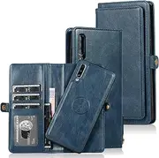 [Cavor] for Samsung A70 Wallet Case,for Samsung Galaxy A70 Case,2 in 1 Magnetic Detachable Case Leather Flip Cover with Stand Feature & Card Slots & Wristlet Strap (6.7")-Navy Blue