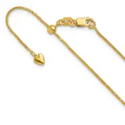 22 Inch 14K Adjustable .95mm D/C Wheat Chain