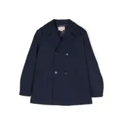 [Gucci] Gucci Web Wool Coat 10 A BLUE