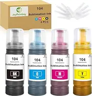 JoyPrinting 104 Sublimation Ink for Epson 2810 1810 2710 2714 2711 2726 ET-2850 2830 2815 2820 2856 2750 2700 2811 Compatible EPSON ECOTANK Printer (BK/C/M/Y, 4-Pack)