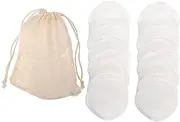 Healeved 1Set Bamboo Fiber Makeup Remover Pads Reusable Facial Clean Pads with Cotton Mesh Bag Paper Box for Daily Skincare Makeup Wipes for Women