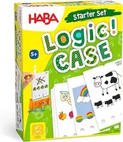 LogiCase Starter Set 5+ (Kinderspiel): 40 Rätselkarten mit 77 Rätseln, 1 Kleine Karte (Blende), 1 Rätselbox, 1 Holzstift mit Schnur und Kordelstopper
