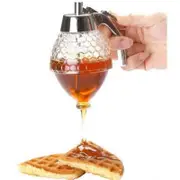 Honey Syrup Dispenser Dripless Glass Pot Vintage Container White Food Storage Containers