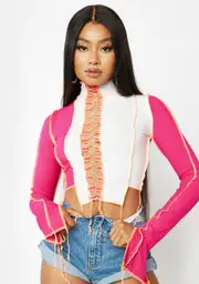 Risk Decisions Lace Up Crop Top