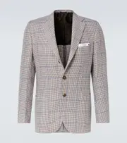 [Kiton] Kiton Fantasy cashmere and linen blazer AU 90 brown