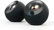 Creative Pebble V2 - Minimalistic 2.0 USB-C Powered Desktop Speakers, 3.5 mm AUX-in, Up to 8W RMS Power for Computers and Laptops, Type-A Adapter Included and Extended Cable (Black)