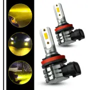 AUXITO LED Super Brigh H8 Light Fog Cornering Bulb Bright 3000K Golden Yellow 2x (for: Subaru)