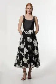Tall Mono Textured Woven Prom Skirt