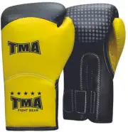 TMA Leather Boxing Gloves Muay Thai Punch Bag Sparring MMA Training Kickboxing